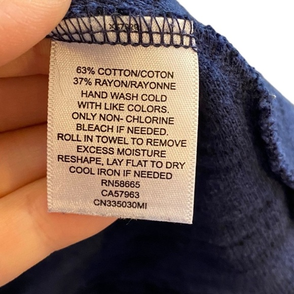 CASLON / Nordstrom Open Draped cotton Navy Cardigan Size L - Picture 5 of 7